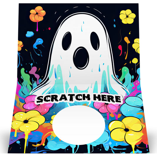 Spooky Scratch Card, Ghost Scratch Off Cards, Halloween Card, Halloween Scratch card, Halloween scratch off card, Halloween promotional product, Halloween Thank You Card