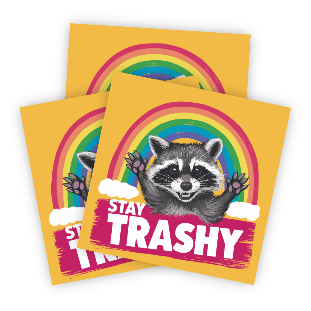 Stay trashy sticker, Funny raccoon sticker, Trash panda sticker, Raccoon vinyl sticker, Raccoon humor sticker, Stay trashy raccoon, Funny animal sticker, Raccoon meme sticker, Trashy sticker, Cute raccoon sticker, Stay trashy decal, Funny opossum sticker, Stay trashy water bottle sticker, Raccoon laptop sticker, Stay trashy trash panda, Funny sarcastic sticker, Raccoon garbage sticker, Trash panda decal, Raccoon trash sticker
