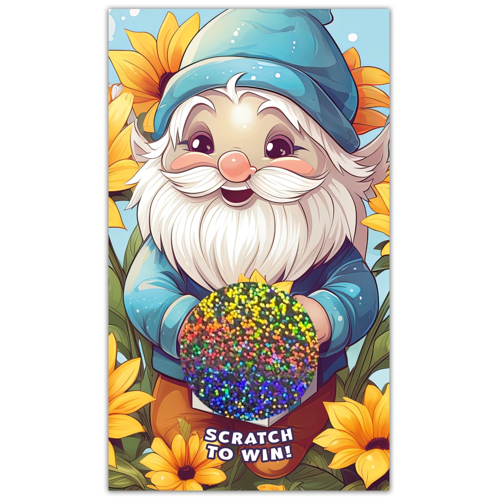 Sunflower Gnome Summer Scratch Off Card