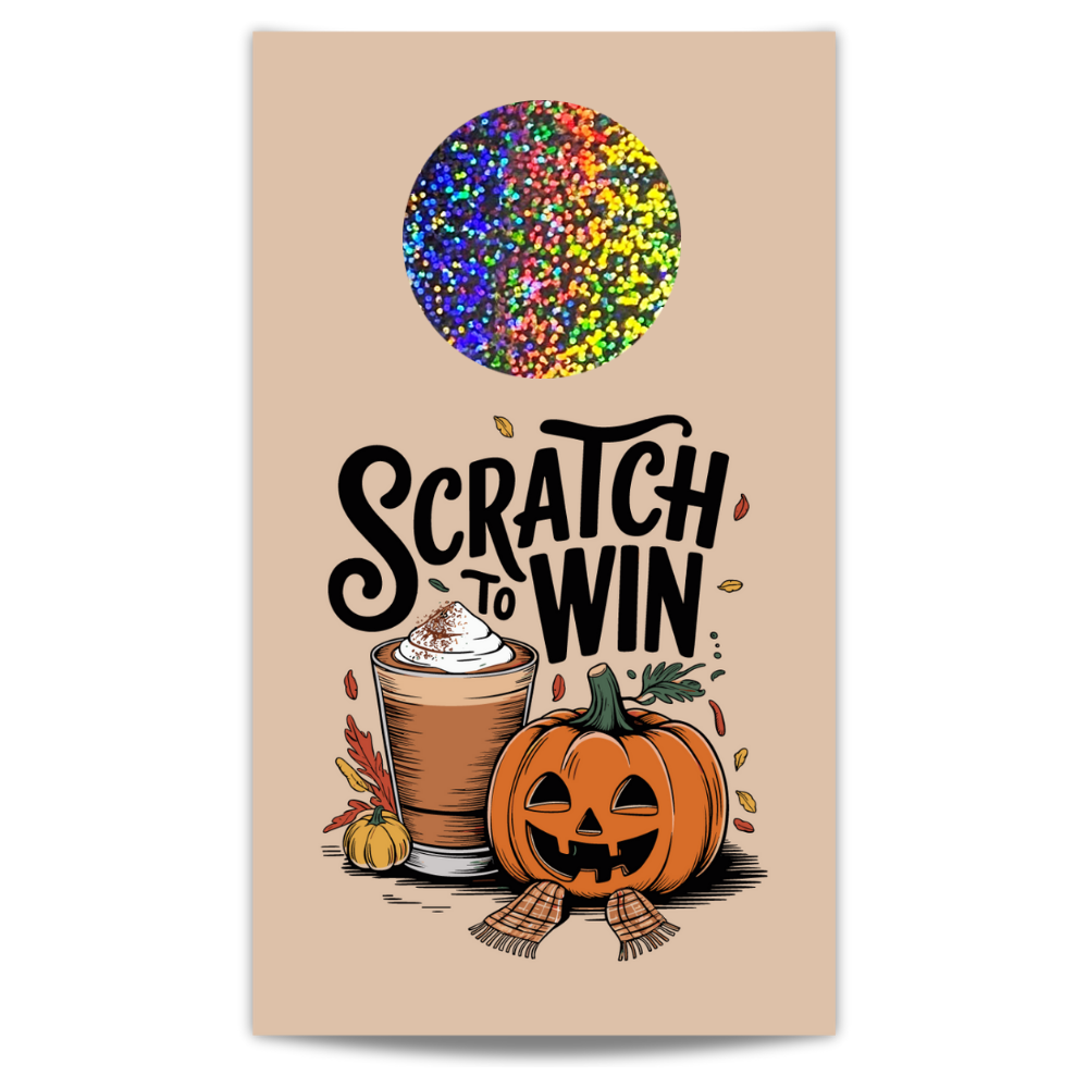 Pumpkin Spice Latte Fall Scratch Off Cards