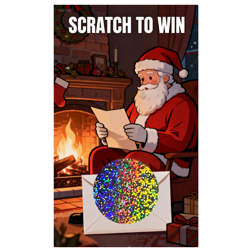 Santa Checking His List Winter Scratch Off Card