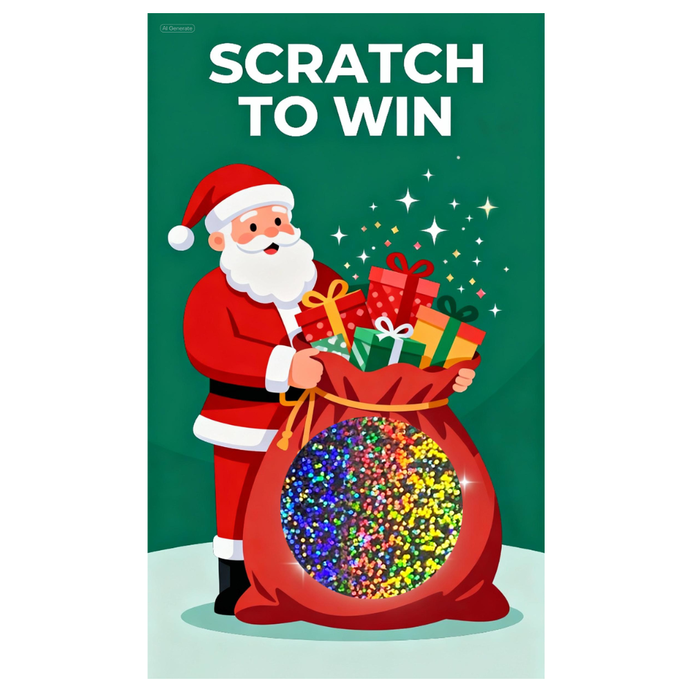 Santa Toy Sack Christmas Winter Scratch Off Card
