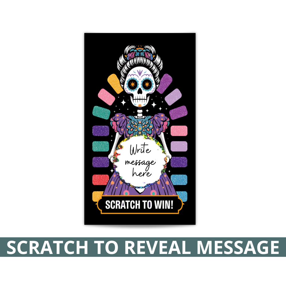 Day of the Dead Nail Strips Scratch Off Card