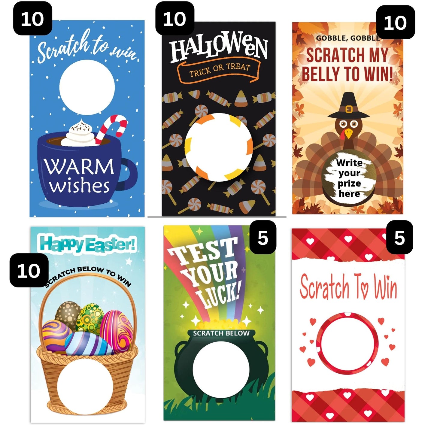 Holiday Mix Pack of 50 Scratch Cards
