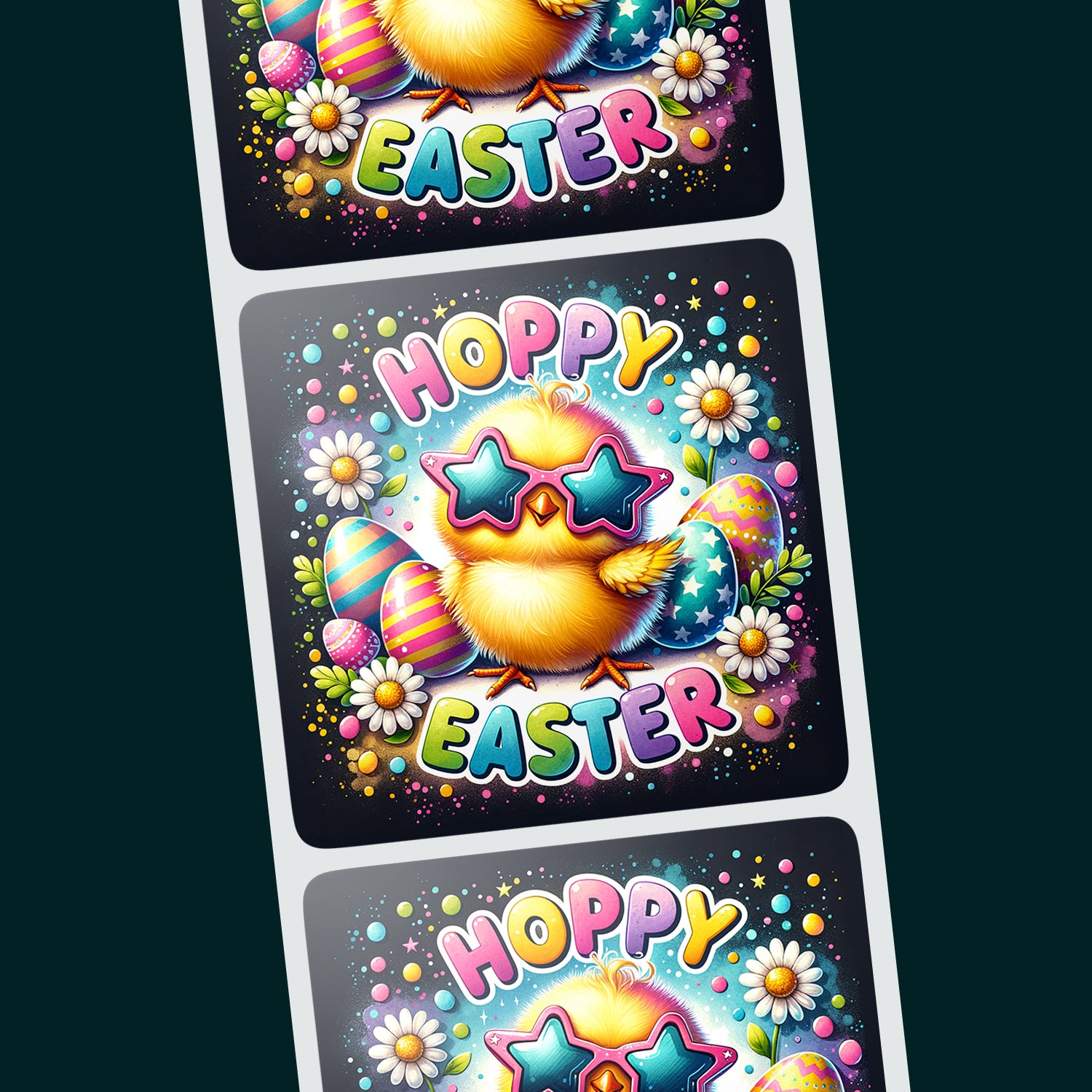 Cute and Colorful Hoppy Easter Chick Sticker Easter Stickers