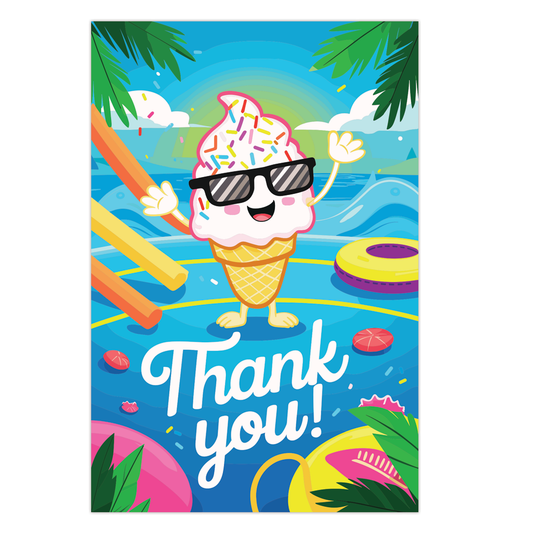 Ice Cream Thank You Card, Ice Cream Cone Thank You, Ice Cream Truck Thank You Card, Ice Cream Birthday Thank You, Ice Cream Bridal Shower Thank You Card, Watercolor Ice Cream Thank You, Pastel Ice Cream Thank You Card, Ice Cream Theme Thank You, Ice Cream Party Thank You Card, Ice Cream Kids Thank You Card, summer thank you card, summer greeting card, floral thank you card, beach thank you card, tropical thank you card, summer vibes card, sunshine thank you card