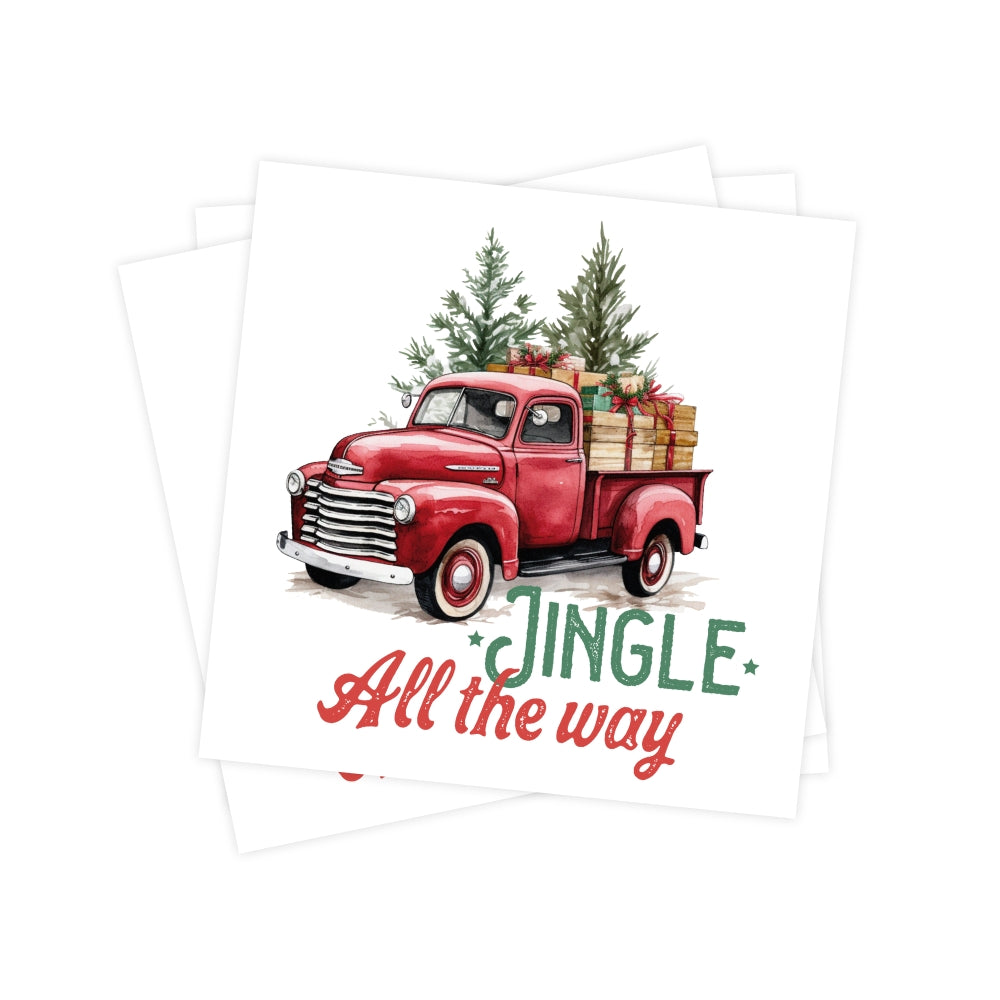 It's the most wonderful time of the year Christmas Cake Sticker, Christmas Stickers, Cute Sticker, Cute Christmas, Promotional Item, Christmas Tree Sticker , Red Truck, Christmas Truck, Christmas Truck Sticker