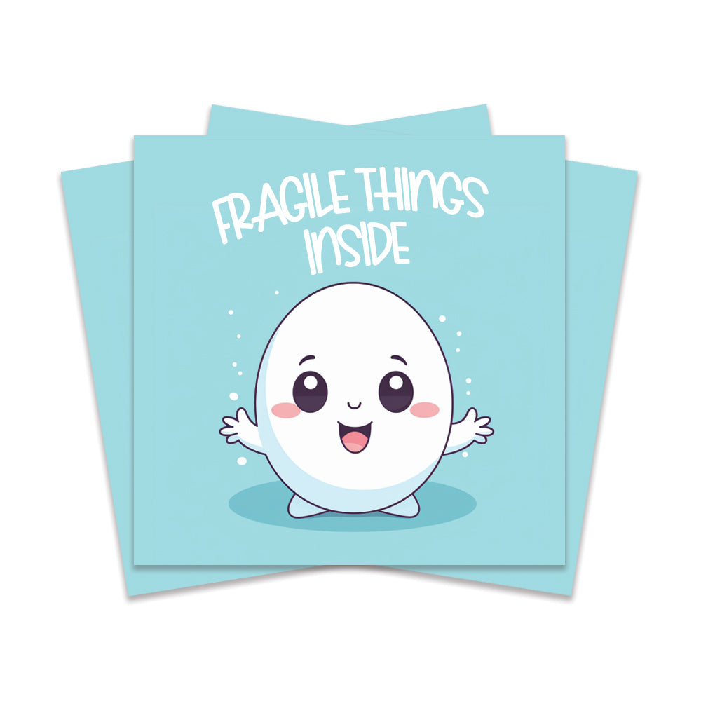 Fragile things inside sticker, fragile sticker, handle with care sticker, be careful sticker, cute sticker, egg sticker