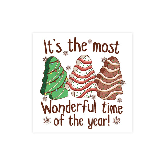 It's the most wonderful time of the year Christmas Cake Sticker, Christmas Stickers, Cute Sticker, Cute Christmas, Promotional Item, Christmas Tree Sticker
