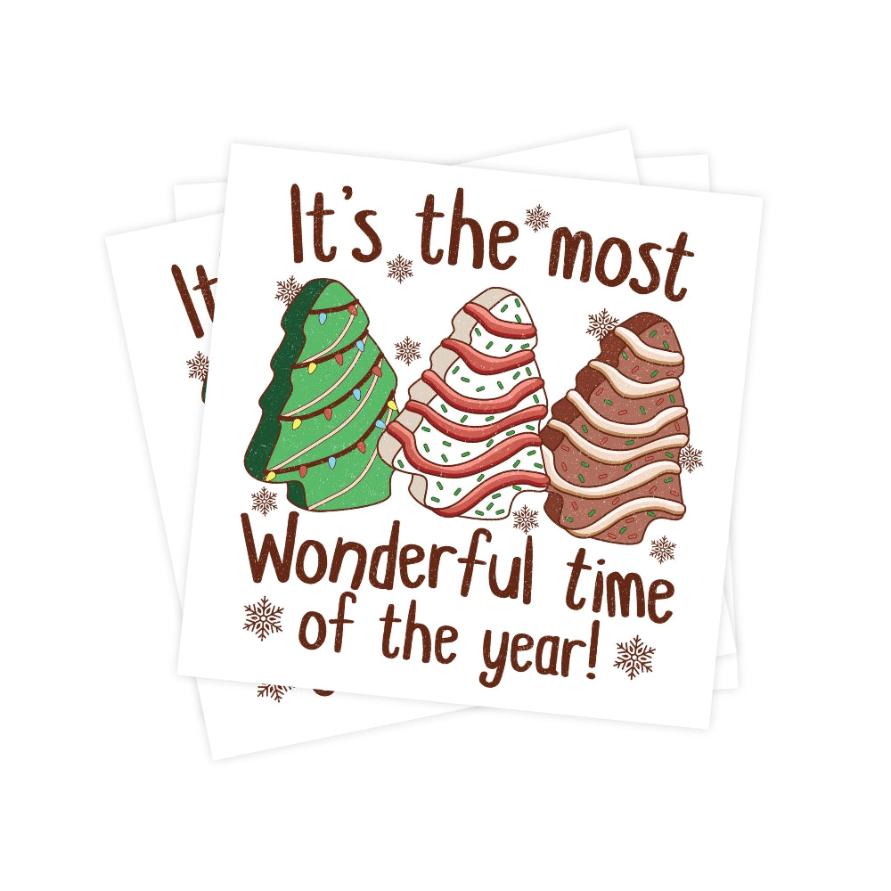 It's the most wonderful time of the year Christmas Cake Sticker, Christmas Stickers, Cute Sticker, Cute Christmas, Promotional Item, Christmas Tree Sticker