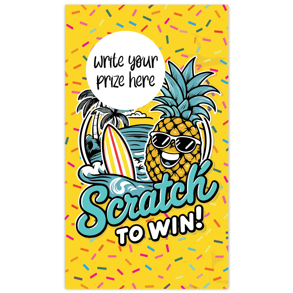 summer, pineapple, scratch off, tropical, summer fun, beach party, summer vibes, fruit, tropical paradise, scratch to win, summer giveaway, pineapple party, summer prize, tropical scratcher, juicy rewards, beach vibes, summer promotion, tropical fun, scratch and win, summer contest, tropical giveaway, summer event, pineapple rewards, summer scratcher, island vibes, beachy fun, summer celebration, tropical rewards, sunny scratch off, SCRATCH CARD, SCRATCH OFF CARD