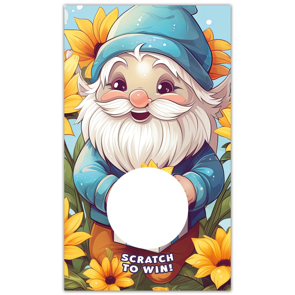 Sunflower Gnome Summer Scratch Off Card