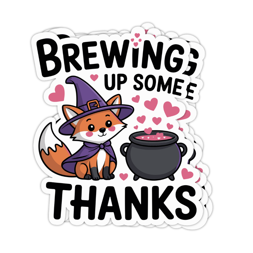 cute fox sticker, fox witch sticker, halloween fox sticker, kawaii fox sticker, fox in witch hat sticker, spooky cute fox, fox halloween thank you sticker, halloween thank you sticker, cute halloween sticker, pastel halloween sticker, fox happy mail sticker, halloween happy mail sticker, fox packaging sticker, small business halloween sticker, spooky fox art, halloween fox illustration, woodland halloween sticker, autumn fox sticker, cozy fall fox sticker, kawaii halloween animal