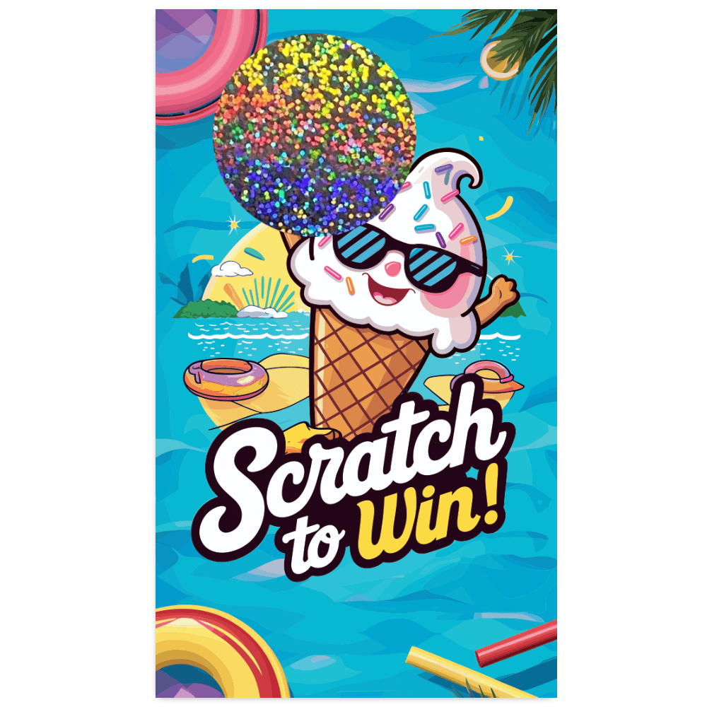 summer scratch-offs scratch off card, ice cream joys scratch off card, summer frolic scratch off card, ice cream varieties scratch off card, summer fun scratchers scratch off card, ice cream favorites scratch off card, summer surprises scratch off card