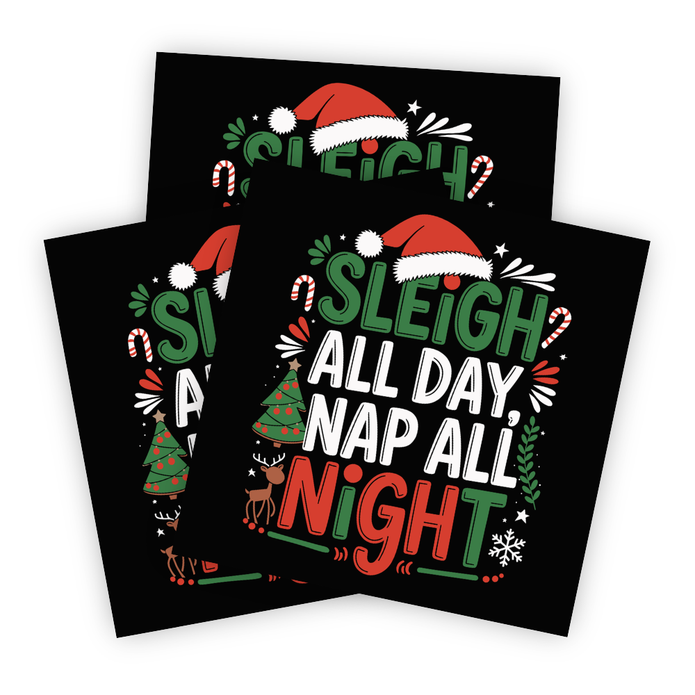 xmax sticker, Christmas Sticker, Sleigh All Day, Funny Christmas Sticker, Holiday Sticker, Christmas Decor, Nap All Night, Festive Sticker, Xmas Sticker, Christmas Quote, Holiday Humor, Christmas Pun, Cute Christmas Sticker, Winter Holiday, Holiday Gift, Christmas Present, Seasonal Sticker, Funny Holiday Sticker, Christmas Scrapbooking, Christmas Embellishment, Festive Holiday, Holiday Crafts, Christmas Party Favor, Cute Holiday Sticker, Christmas Stocking Stuffer, Funny Santa Sticker, Holiday Cheer