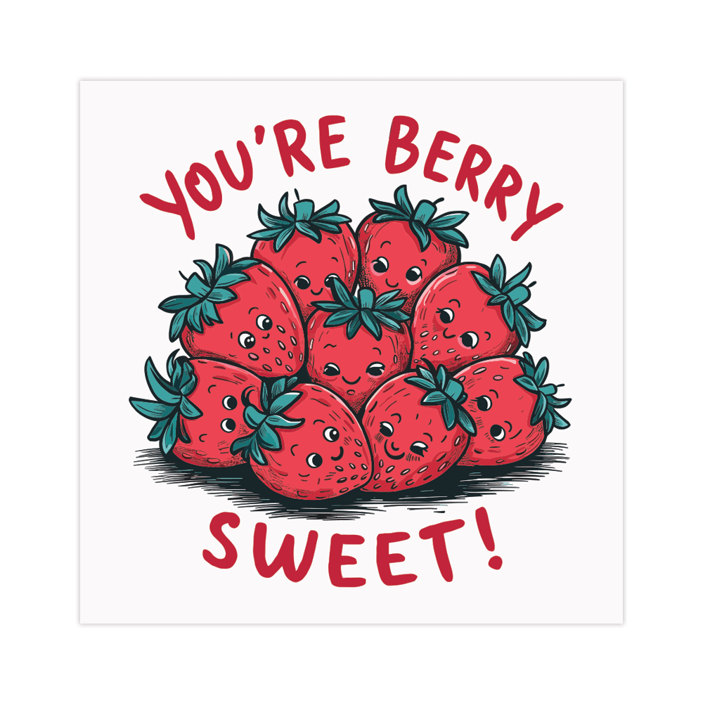 You’re Berry Special Strawberry Positivity Quote Sticker – Unicorn