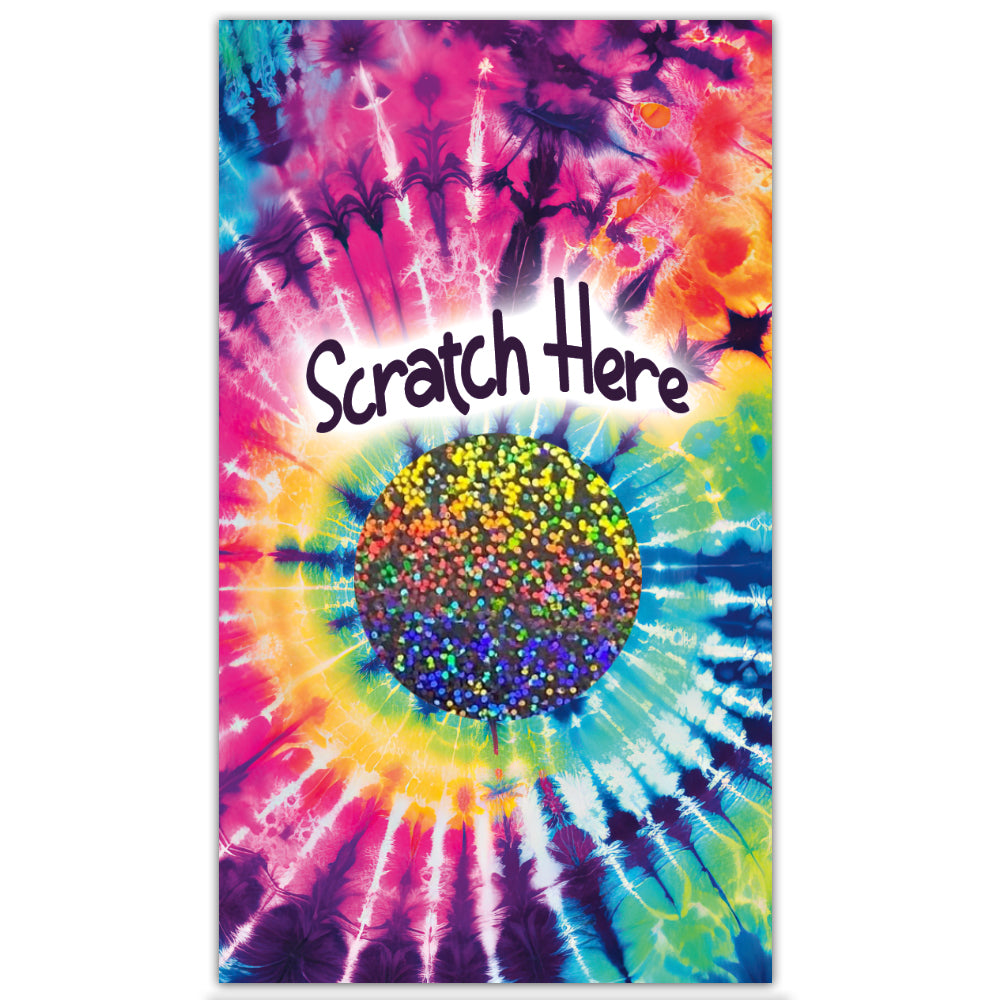 Colorful Tie-Dye Scratch Off Card, Tie Dye, Hippy, Hippie, Groovy, Colorful Scratch card, hippie scratch card, tie dye scratch card