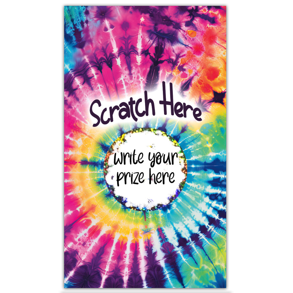 Colorful Tie-Dye Scratch Off Card, Tie Dye, Hippy, Hippie, Groovy, Colorful Scratch card, hippie scratch card, tie dye scratch card