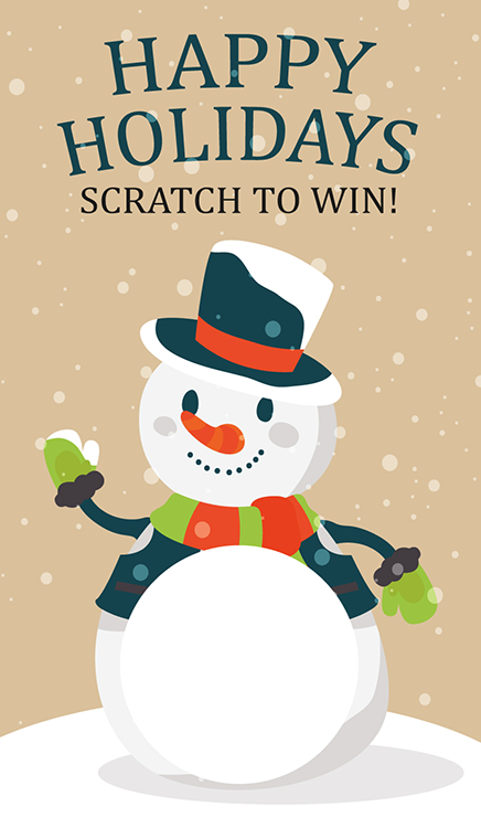 Winter Snowman Scratch Off Card - Fashion Retailer, Fashion Consultant Scratch To Win Christmas