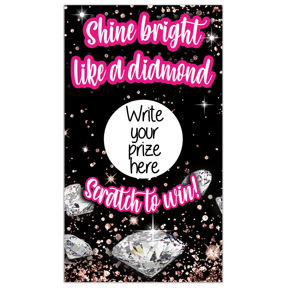 Paparazzi Diamond Rose Gold Glitter Scratch off card