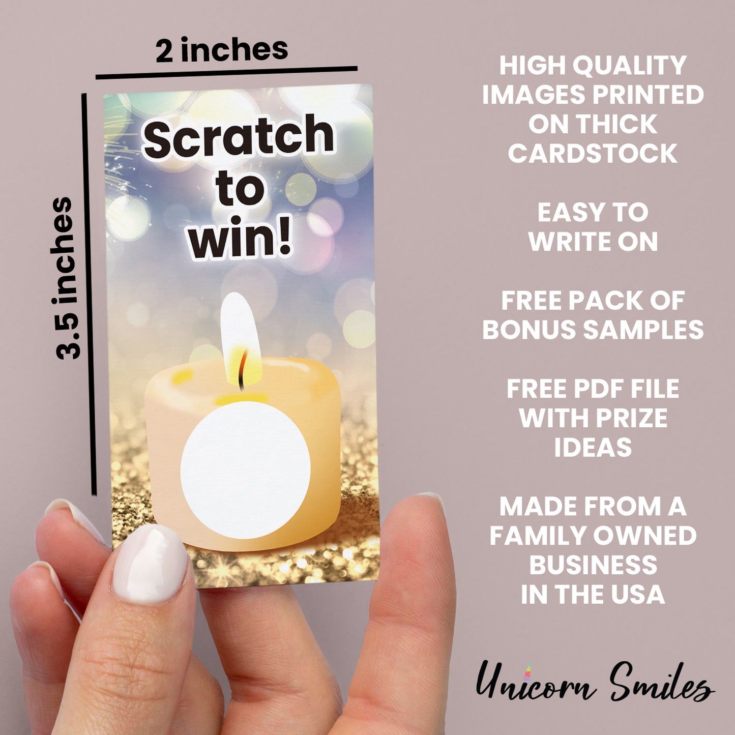 Candle Scratch to win Wax Melt Scratch-Off Card