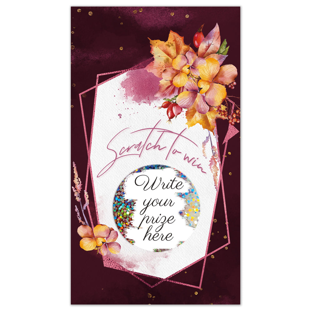 Fall Themed Rose Gold Floral Scratch Off Card