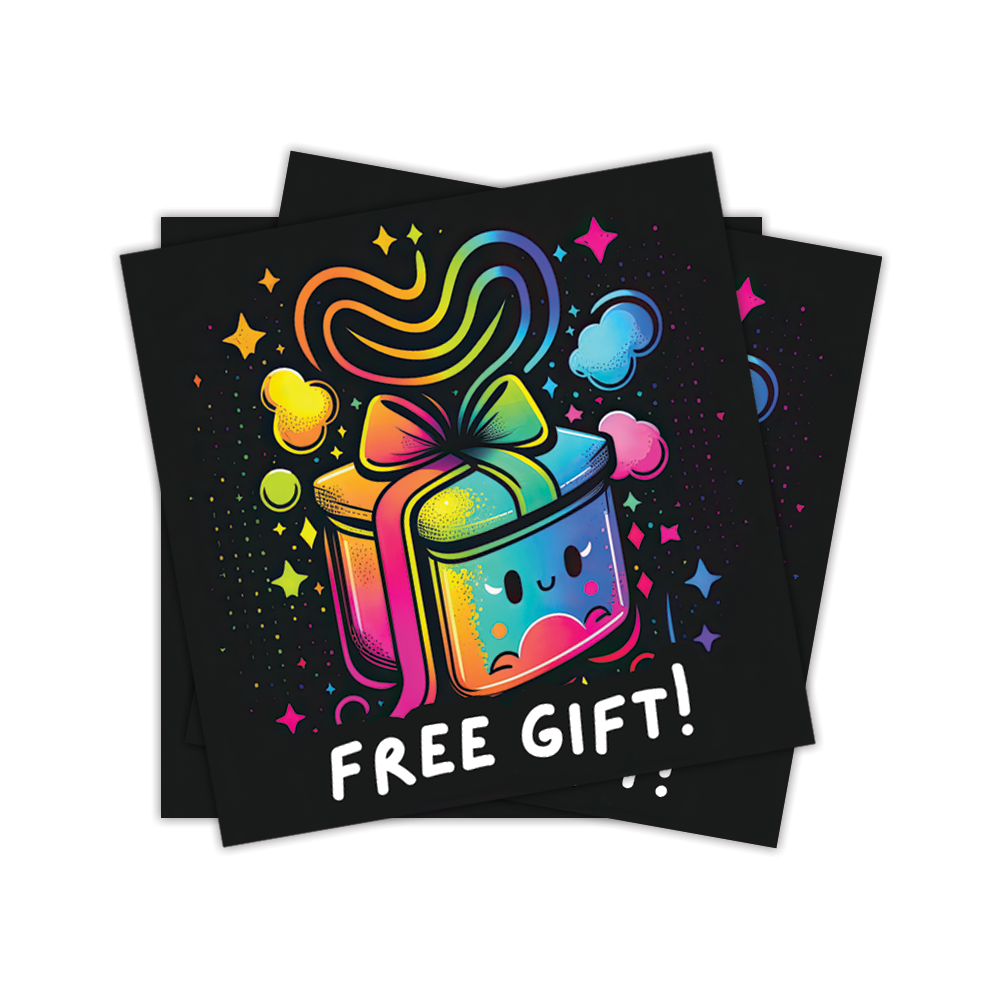 Free Gift Sticker Colorful Rainbow Small Business Sticker