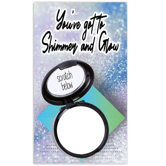 Glitter Compact Makeup Sparkly Scratch Off Card