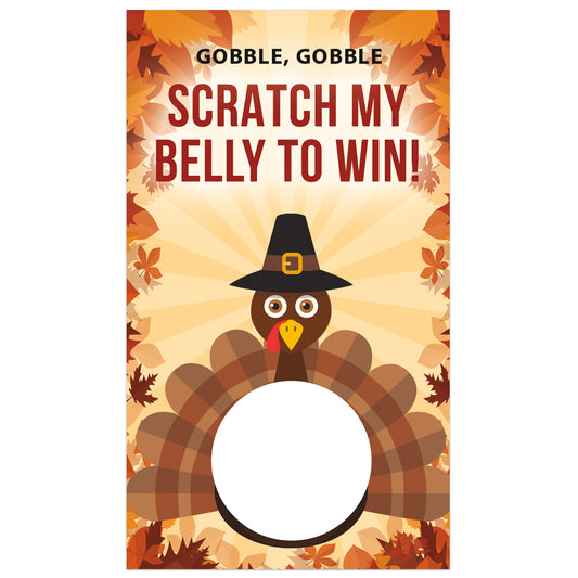 Gobble, Gobble Turkey Thanksgiving Scratch Card