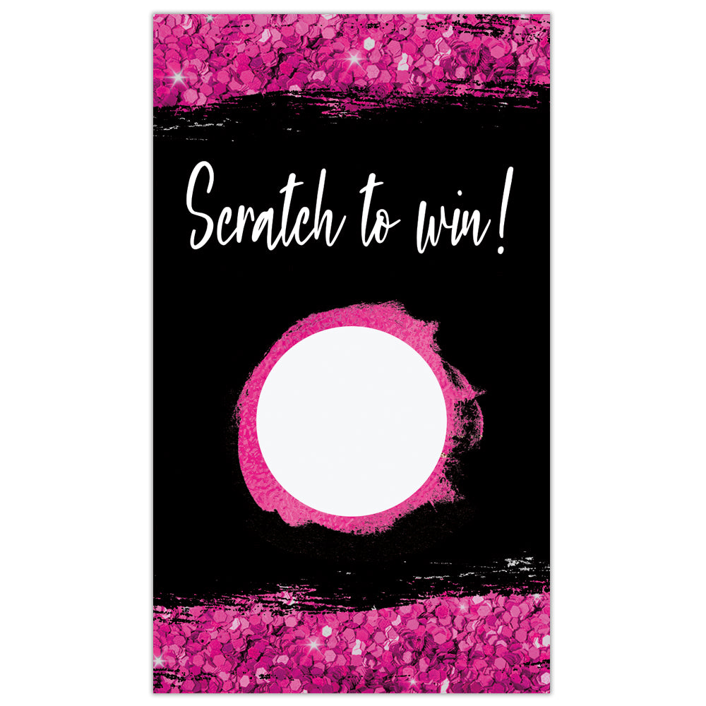 Hot Pink Glitter Scratch Off Card