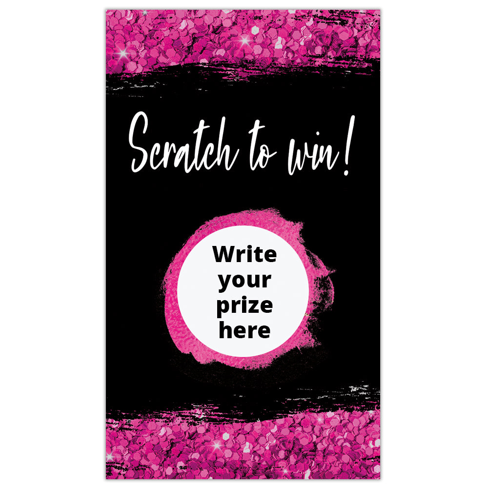 Hot Pink Glitter Scratch Off Card