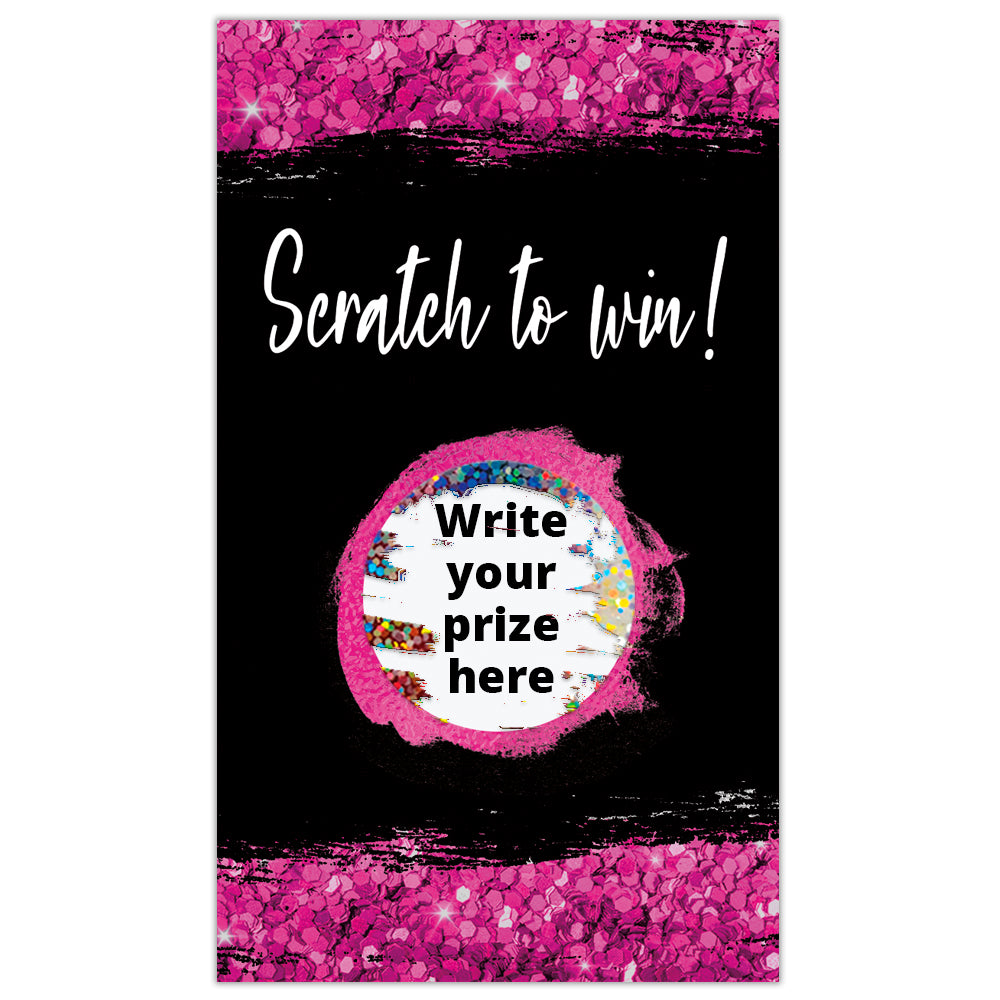 Hot Pink Glitter Scratch Off Cards