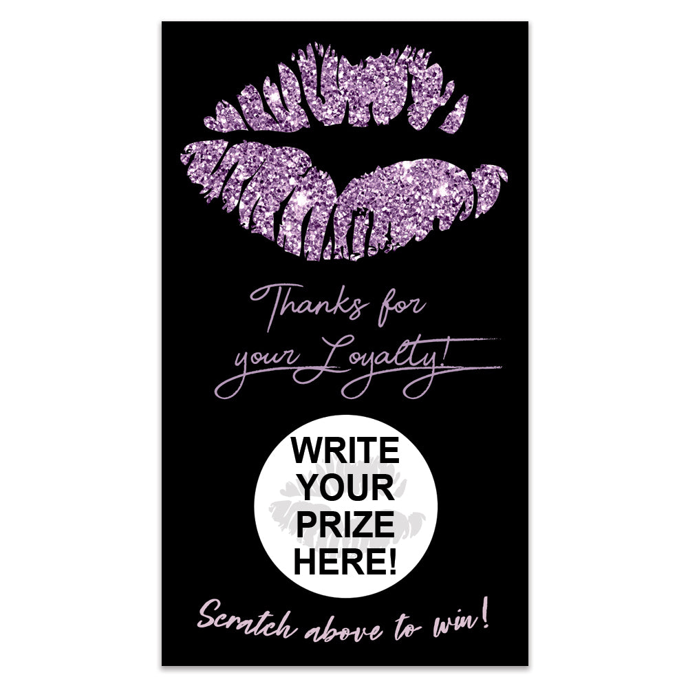 Lipsense Purple Glitter Lip Scratch Off Card