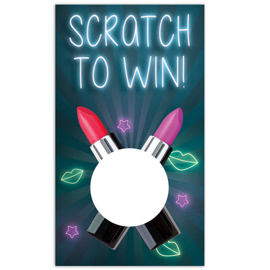 Neon Lipstick Beauty Scratch Off Card