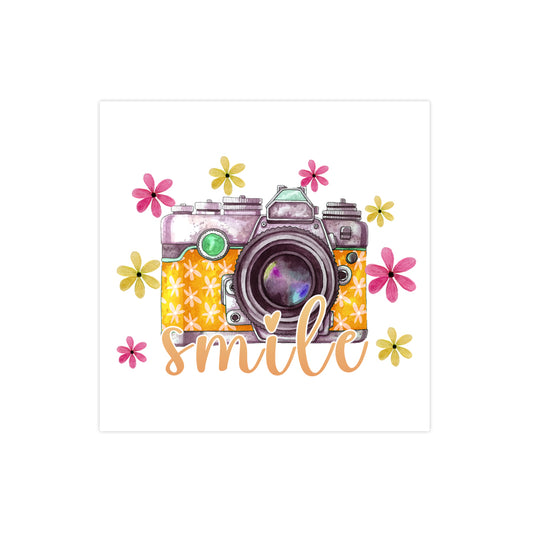 Smile Camera Positive Quote Positivity Sticker Send a smile, floral sticker, flower sticker, camera sticker