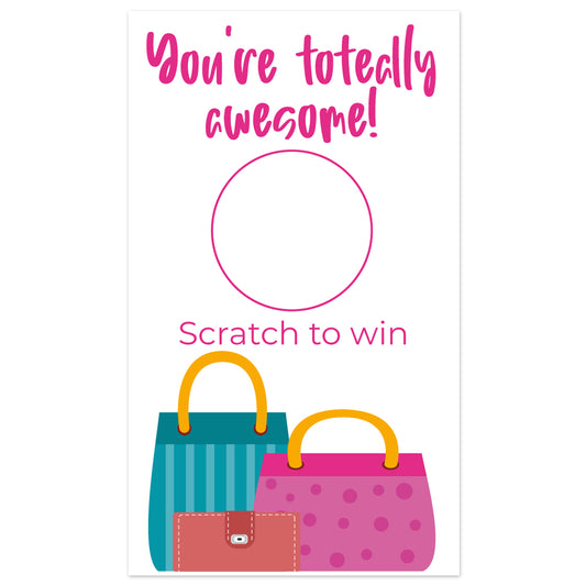 Hand Bag Scratch Card Tote Thirty One Rep Promo Scratch off card