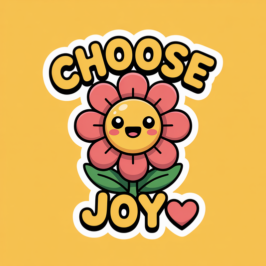 Cute Choose Joy Positivity Flower Sticker