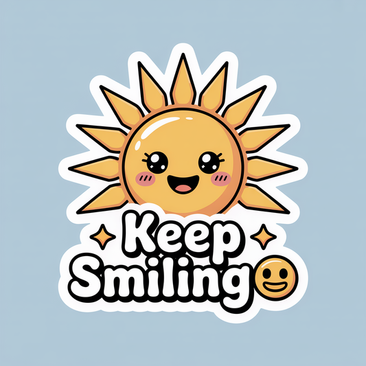 Keep Smiling Cute Sun Positivity Sticker