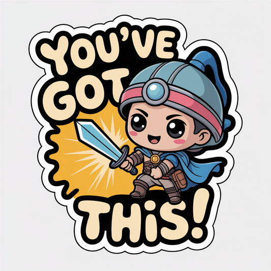 You've Got This Cute Positivity Gaming Sticker
