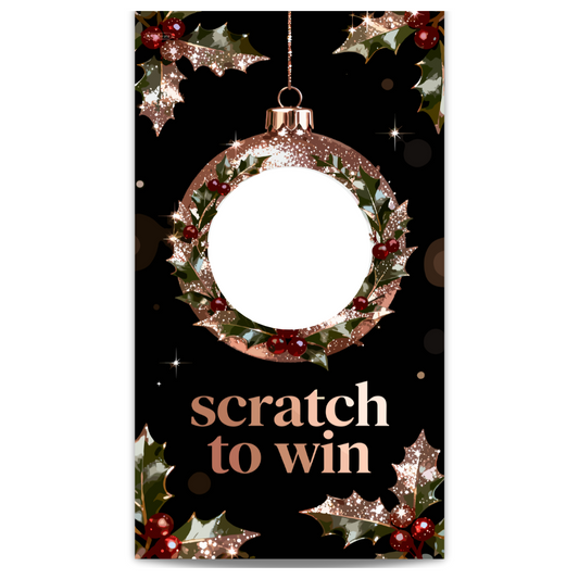 Christmas Ornament Winter Christmas Rose Gold Glitter Scratch off Card