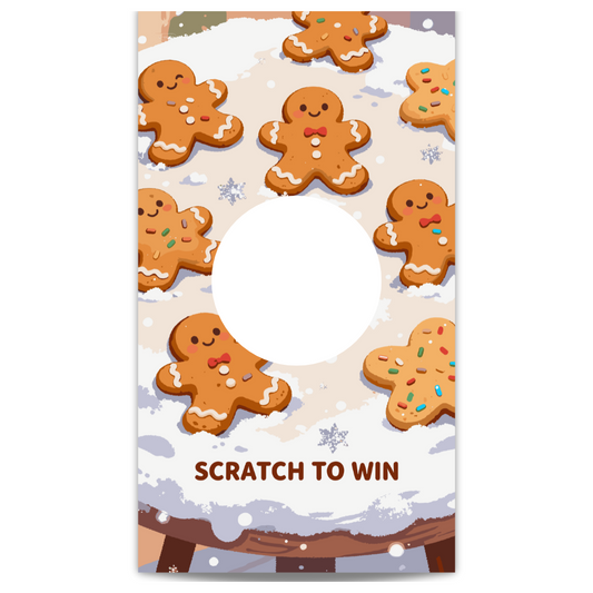 Cute Gingerbread Man Cookies Winter Christmas Scratch Off Cards