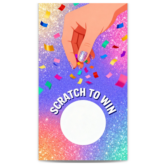 Glitter Confetti Nail Stylist Scratch Off Cards