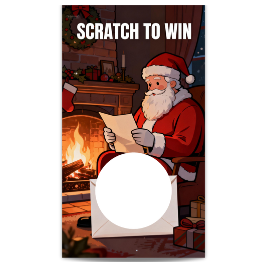 Santa Checking His List Winter Scratch Off Card