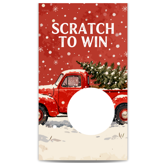 Christmas Tree Classic Red Truck SCRATCH OFF CARD