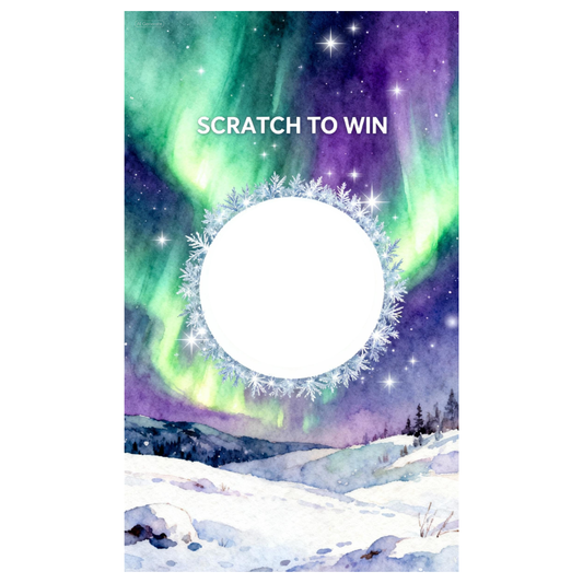 Northern Lights Winter Snow Scratch Off Card