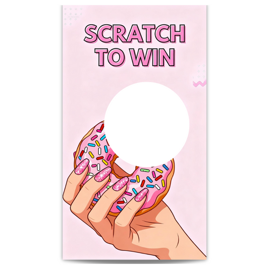 Glitter Nails Nail Tech Donut Scratch Off Card