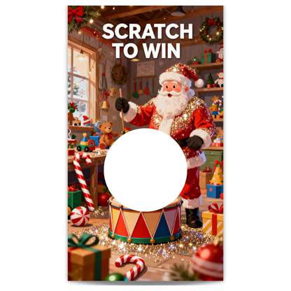 Santa Toy Workshop List Winter Scratch Off Card