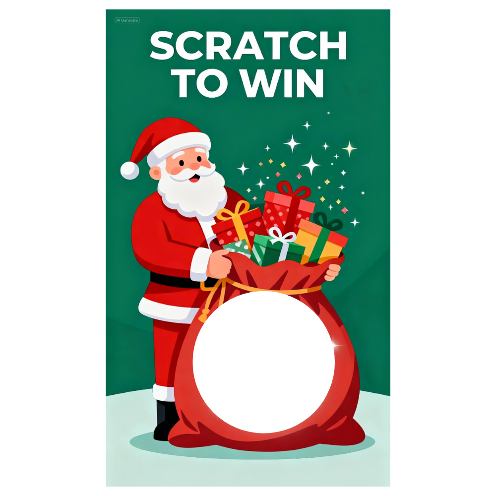 Santa Toy Sack Christmas Winter Scratch Off Card