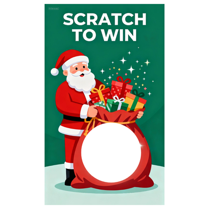 Santa Toy Sack Christmas Winter Scratch Off Card
