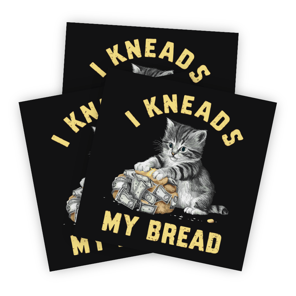 I Kneads My Bread Funny Cat Vinyl Sticker Unicorn Smiles